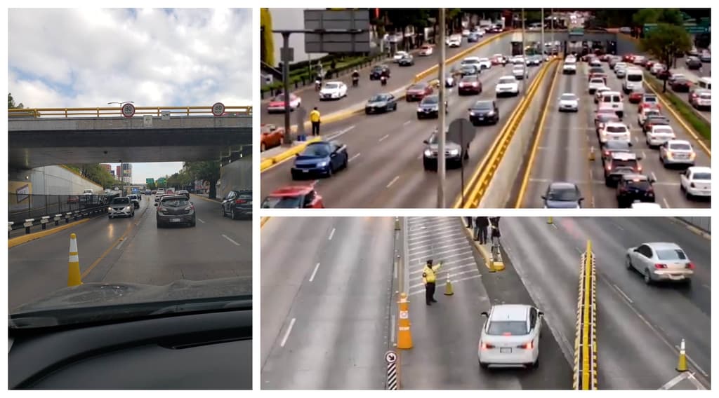 primer día del carril reversible en circuito