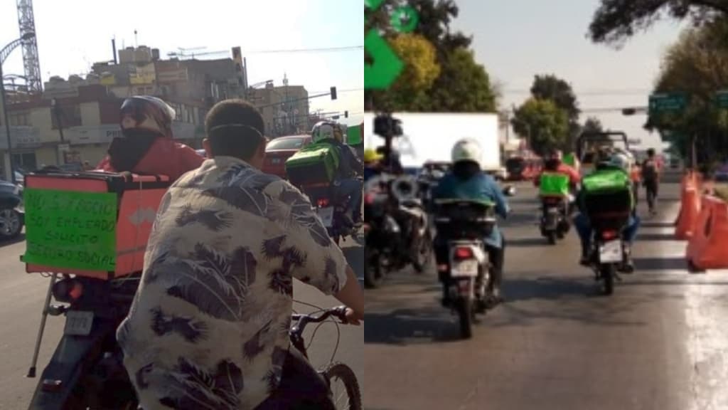 manifestación de repartidores en CDMX