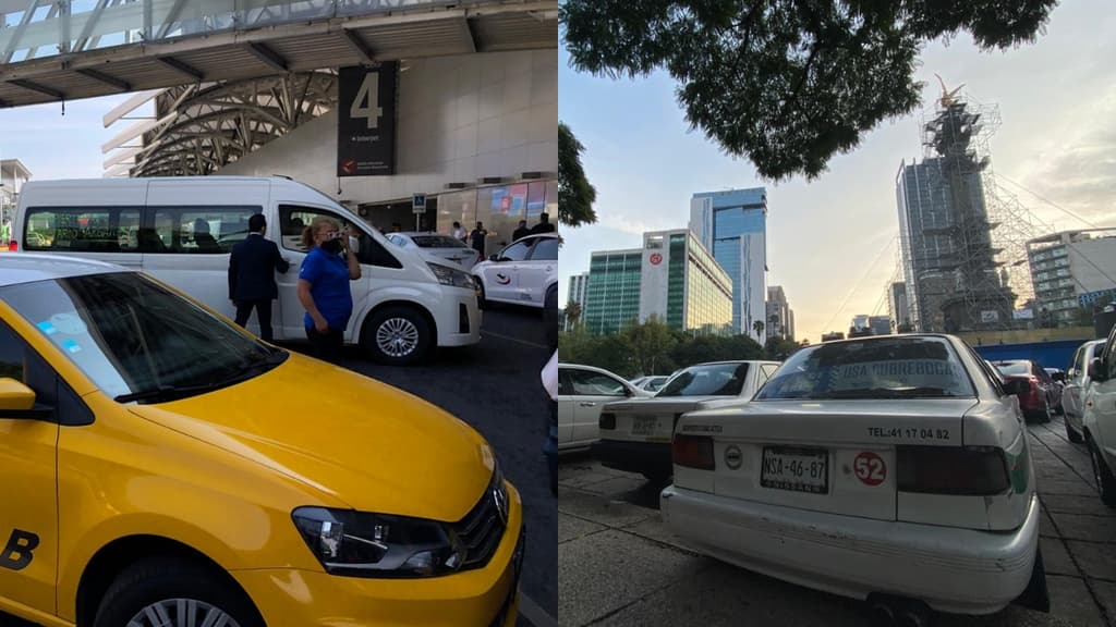 manifestación de taxistas en Reforma