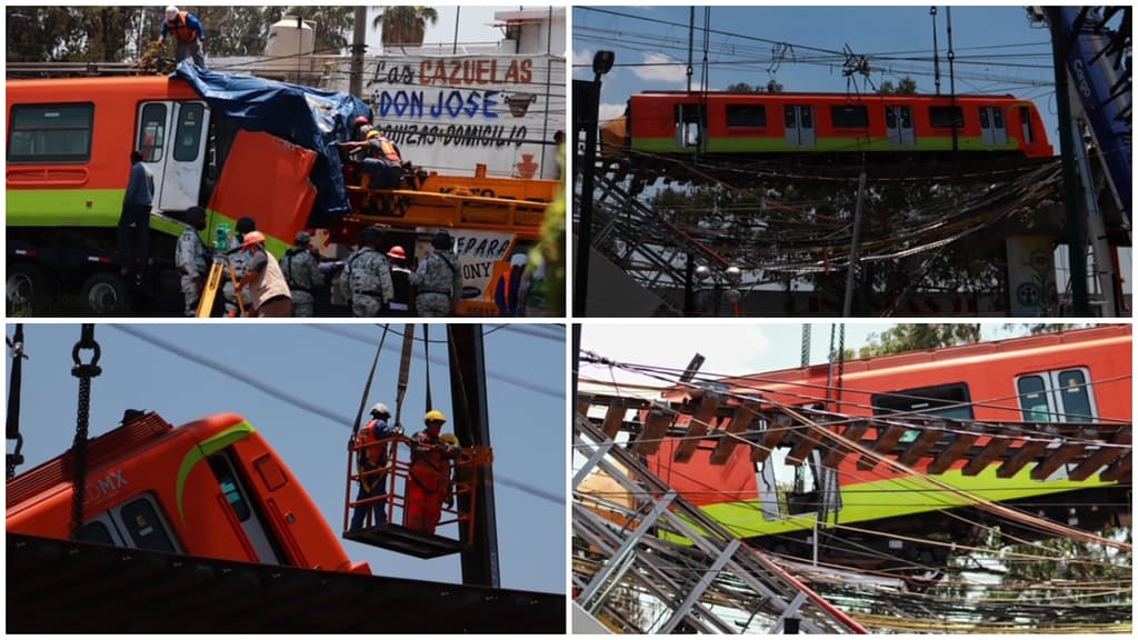 vagones accidentados del Metro