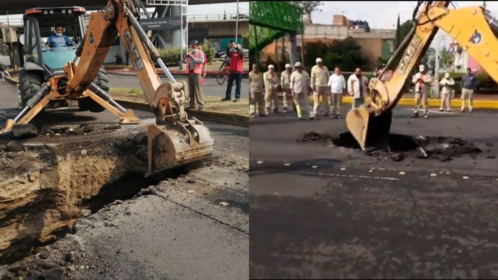 socavón en eje 1 norte