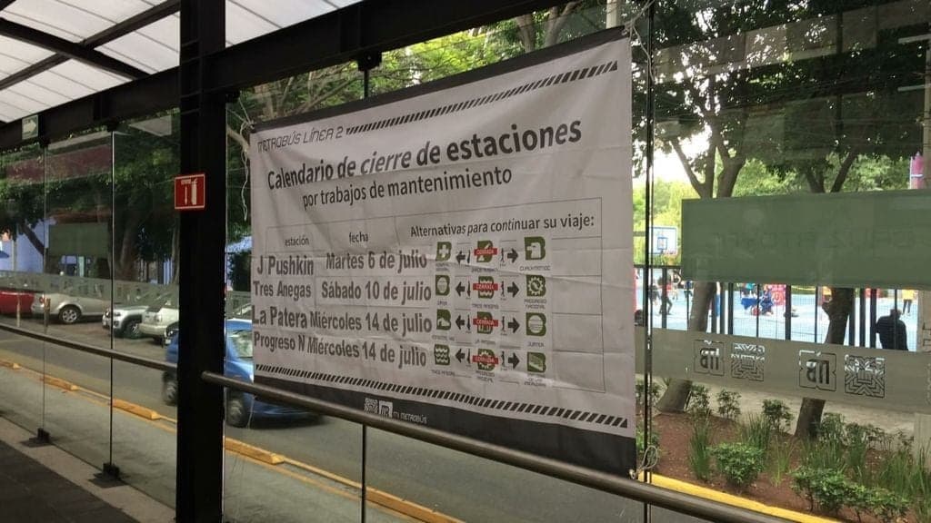 cierres en la línea 3 del metrobús