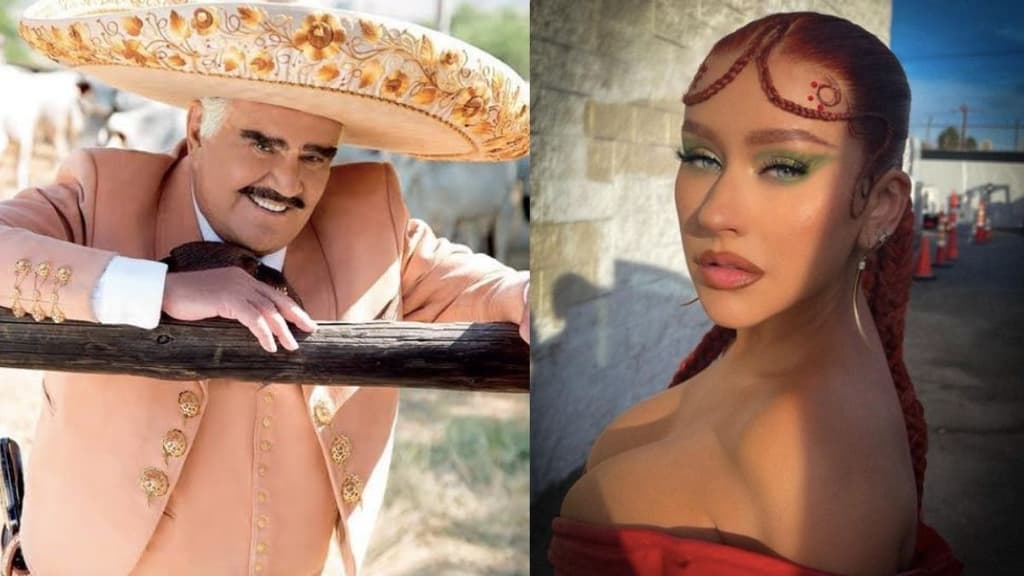 Christina Aguilera hace homenaje a Vicente Fernández.