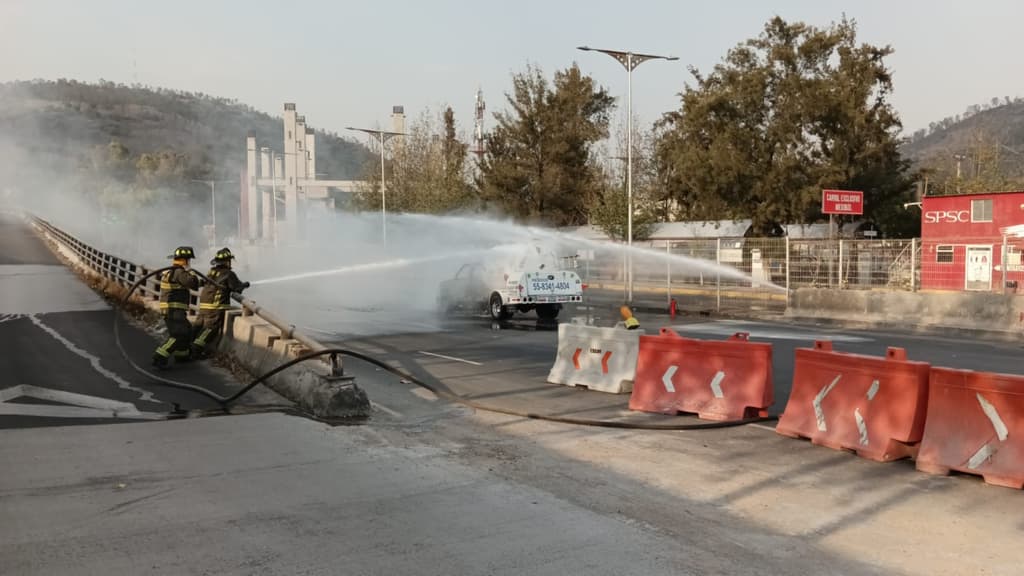 incendio de una pipa de gas en Indios Verdes