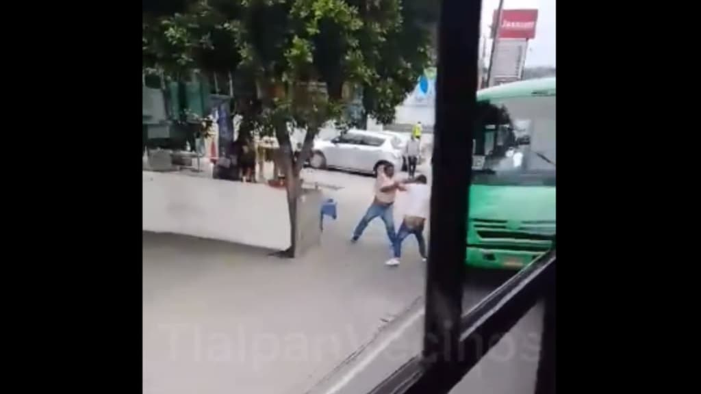 pelea entre conductores de transporte público