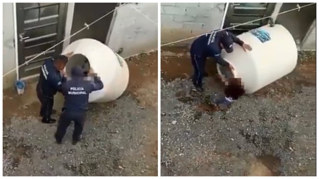 rescataron a niña de un tinaco en Chalco