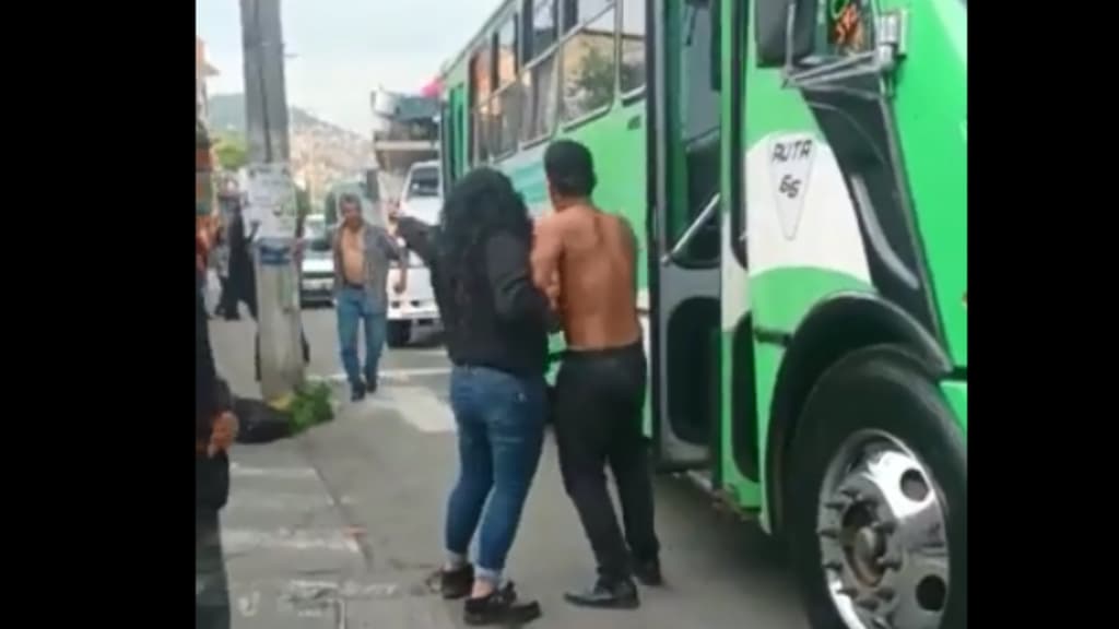 pelea entre conductor y pasajero
