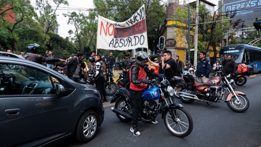 protesta de motociclistas