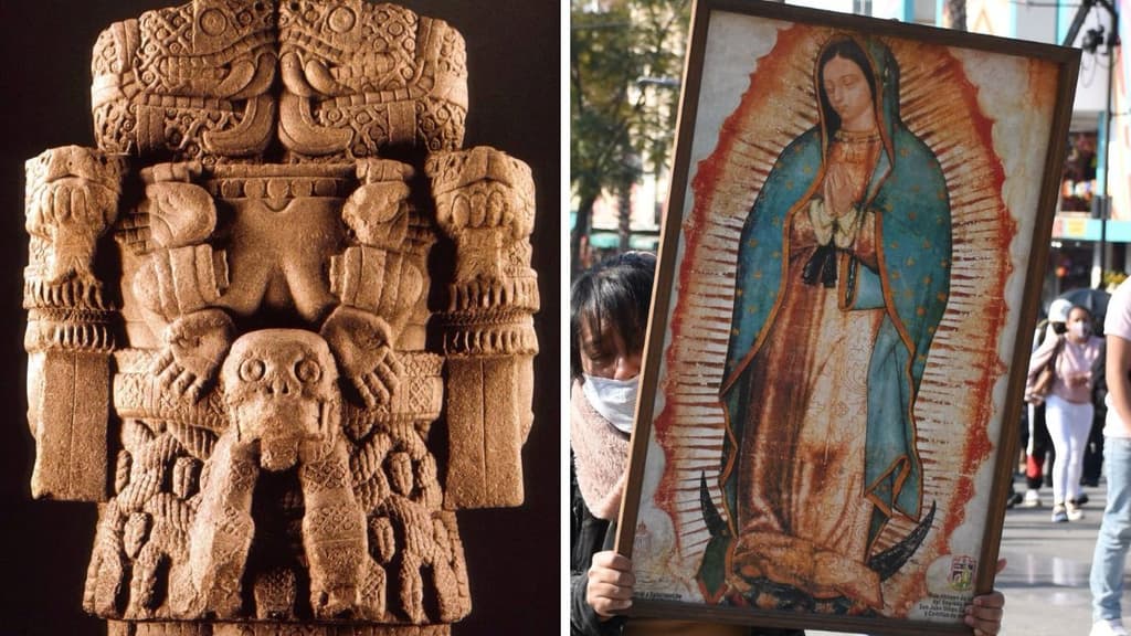Coatlicue y la Virgen de Guadalupe.