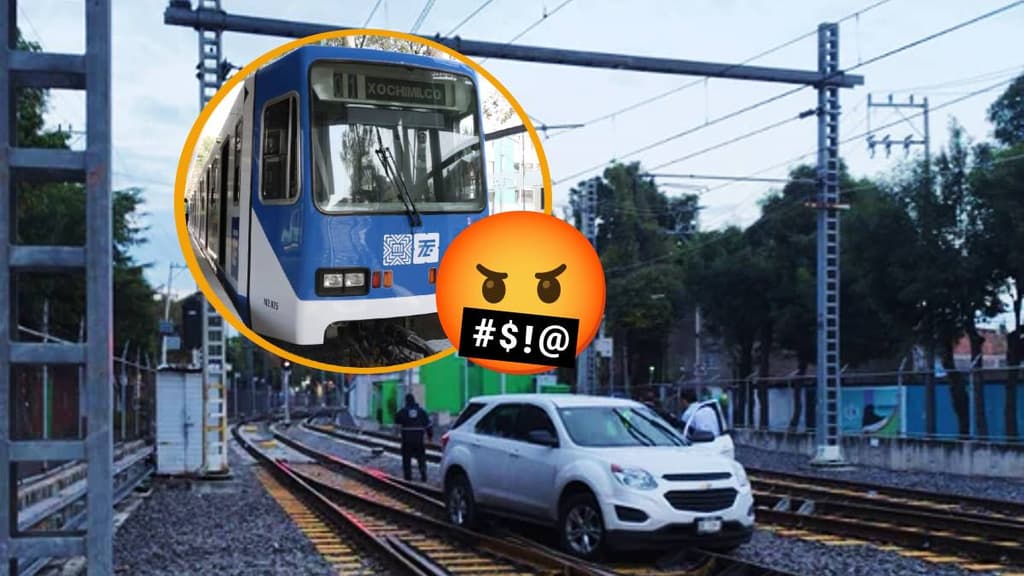 Suspenden servicio en Tren Ligero por auto en vías