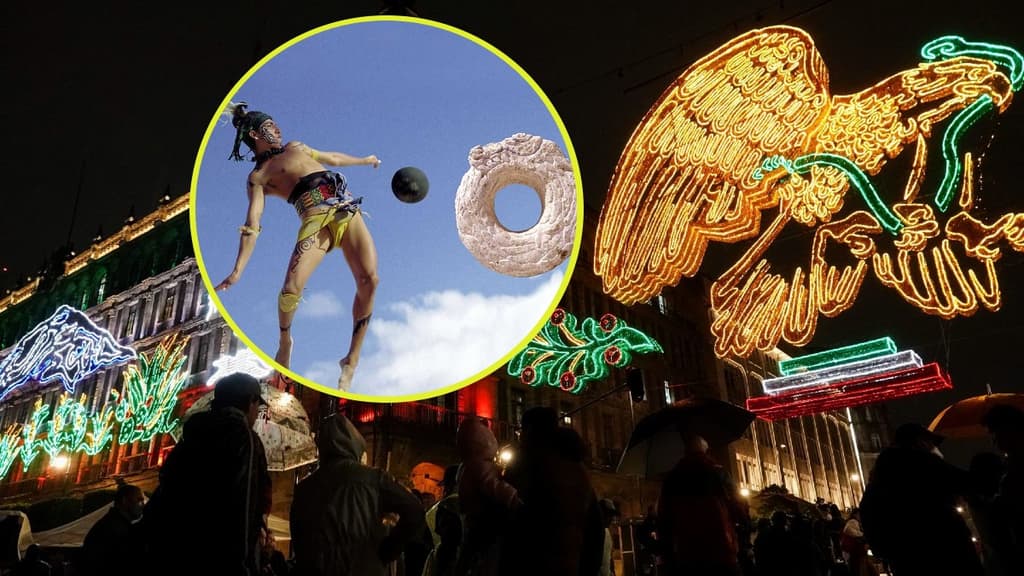 Alumbrado del Zócalo en fiestas patrias