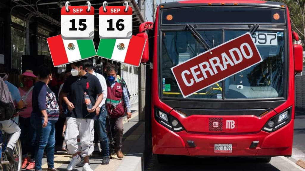Estaciones cerradas del Metrobús el 15 y 16 de septiembre