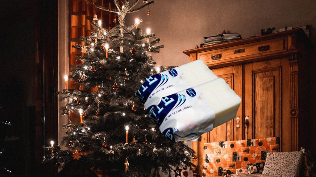 árbol de navidad con jabón zote.