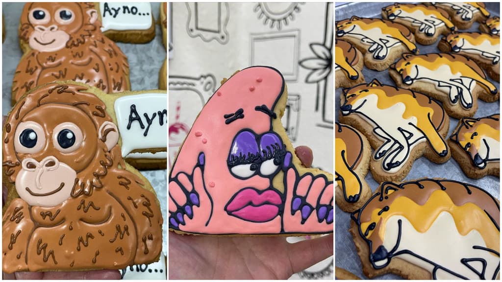 Galletas de memes y caricaturas en CDMX
