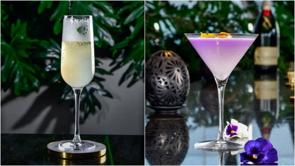 Cocteles con champange en el Skybar 7.24. Fotos: cortesía de Hyatt Regency