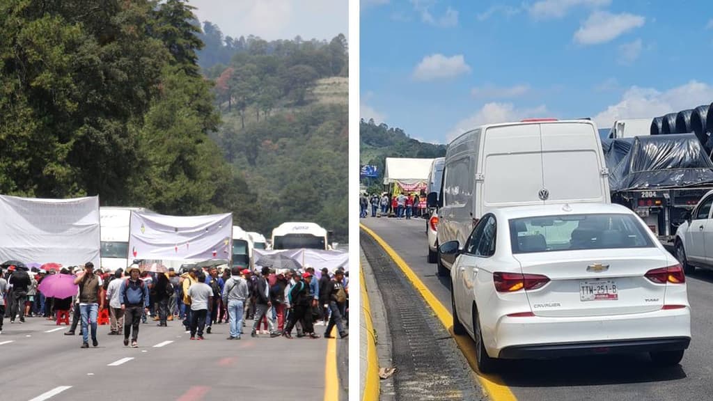 Bloqueo en la autopista México-Puebla