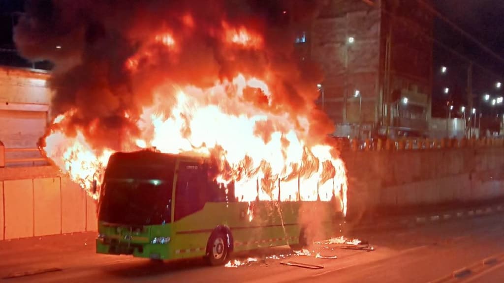 Incendio de camión de la RTP