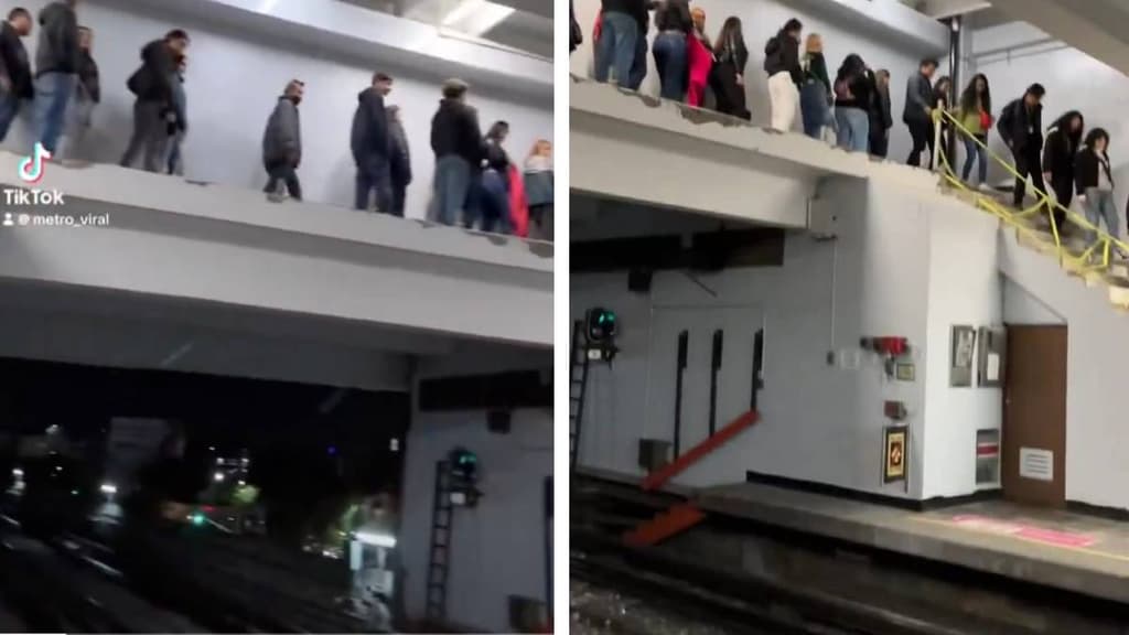 Falta de barandal en cambio de andén de la estación Ciudad Deportiva de la Línea 9 del Metro