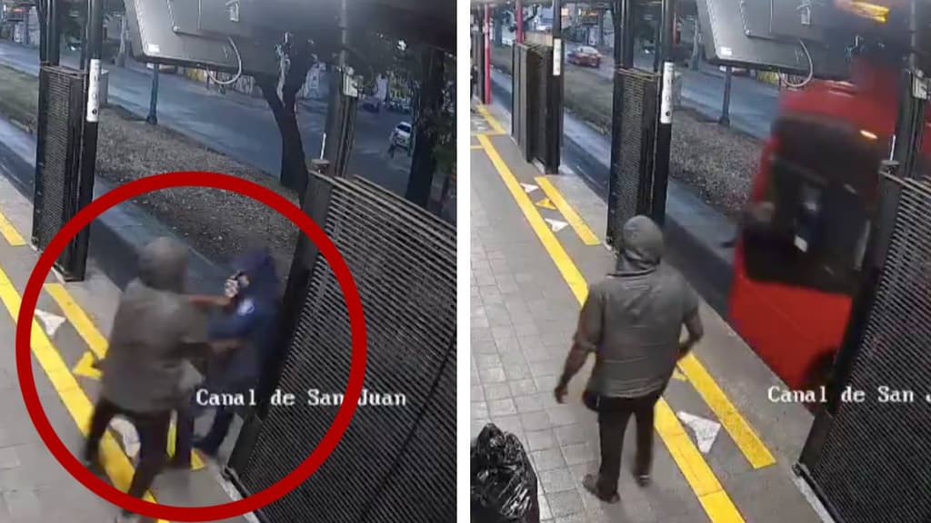 Hombre avienta a mujer policía al paso del Metrobús