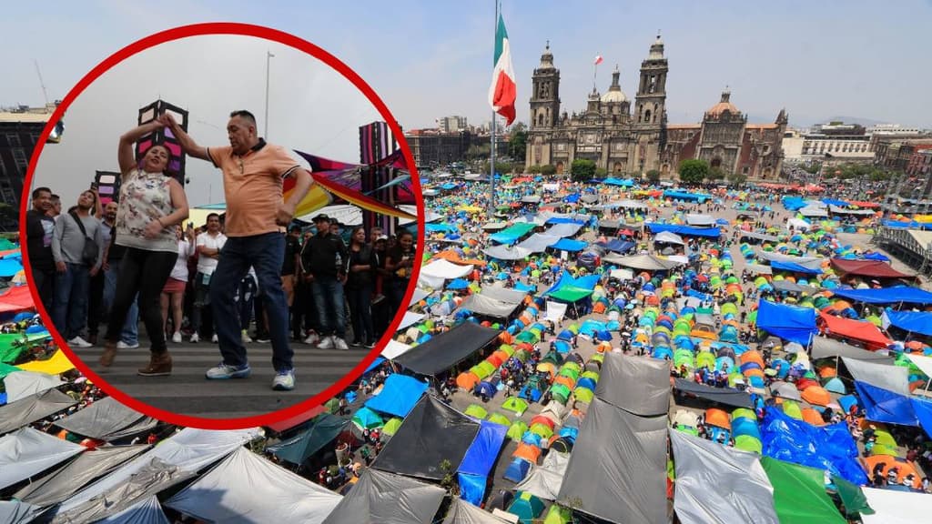 La CNTE instaló un campamento en el Zócalo, donde se realizarán eventos de la Noche de Primavera 2025.