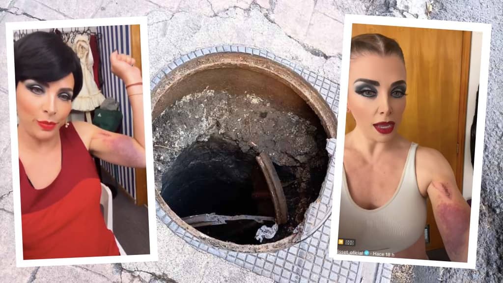 La actriz Lisset cayó dentro de una coladera en CDMX.