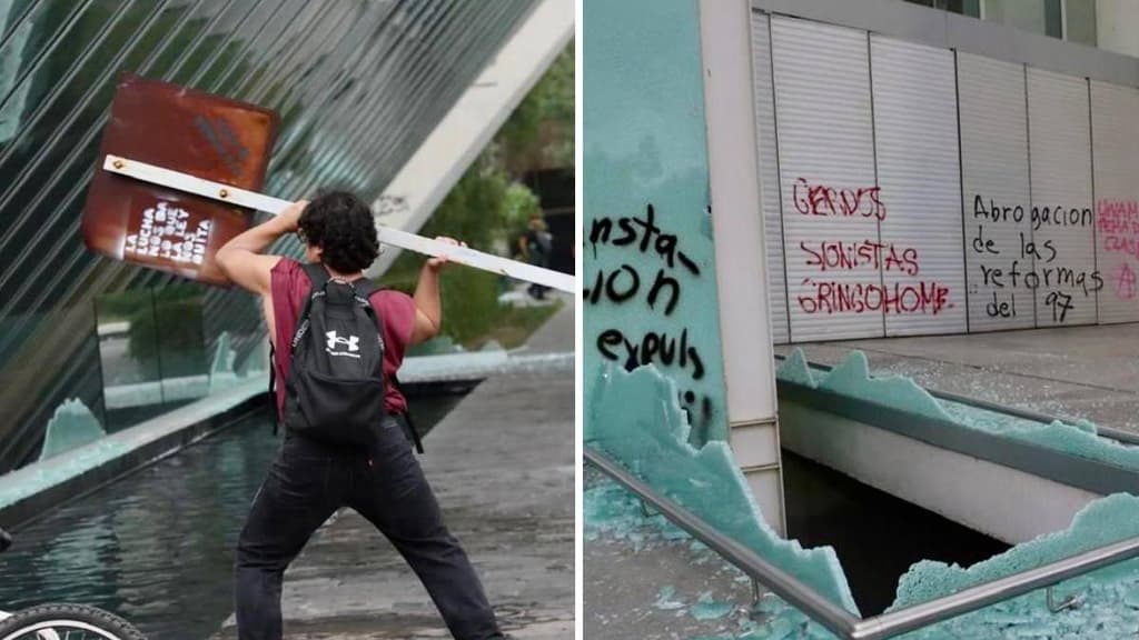 Vandalizan MUAC durante marcha contra la gentrificación