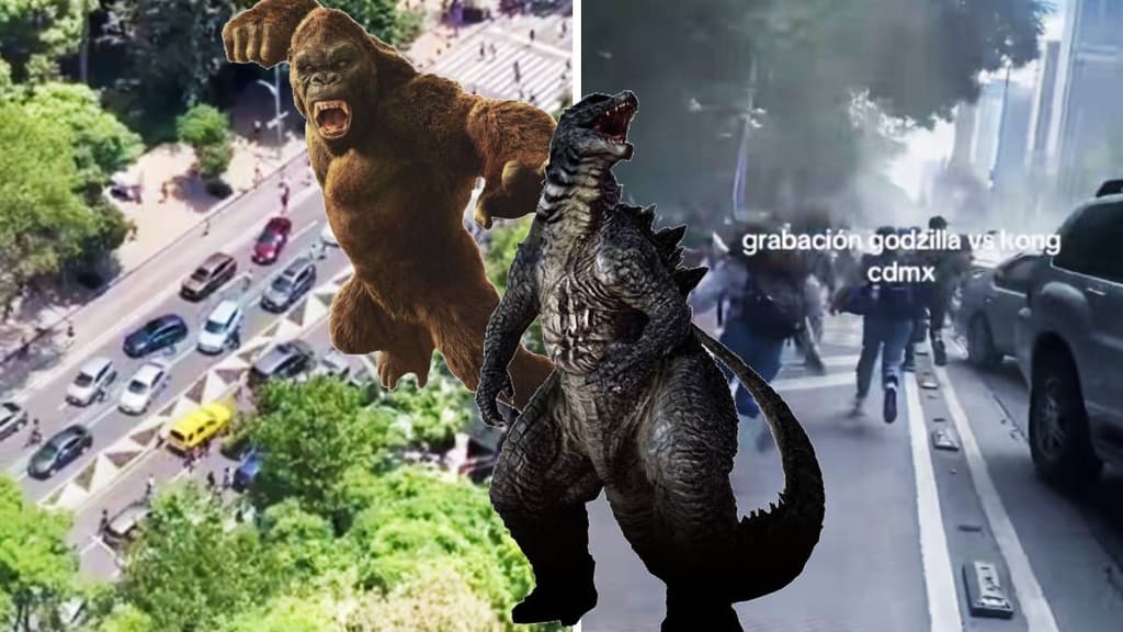 Graban escenas de Godzilla X kong en CDMX