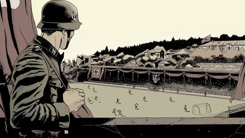 Novela gráfica El partido de la muerte(2021), de Pepe Gálvez y Guillem Escriche