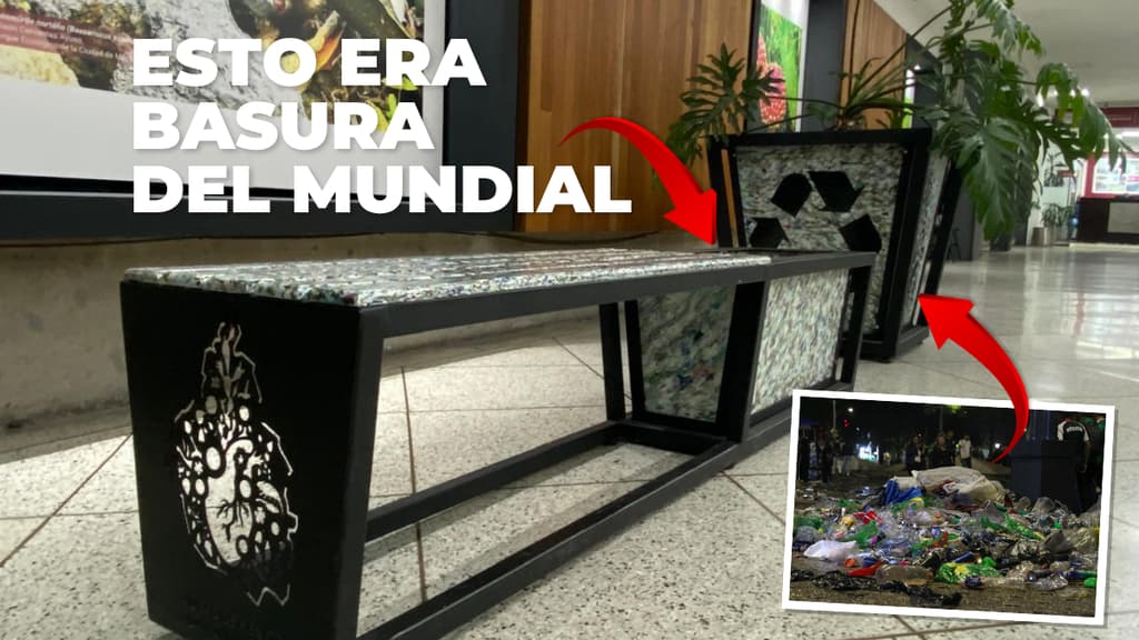 Hacen bancas con basura recolectada durante el Mundial en CDMX