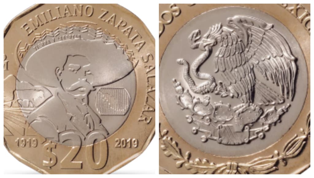 nueva moneda poligonal de 20 pesos