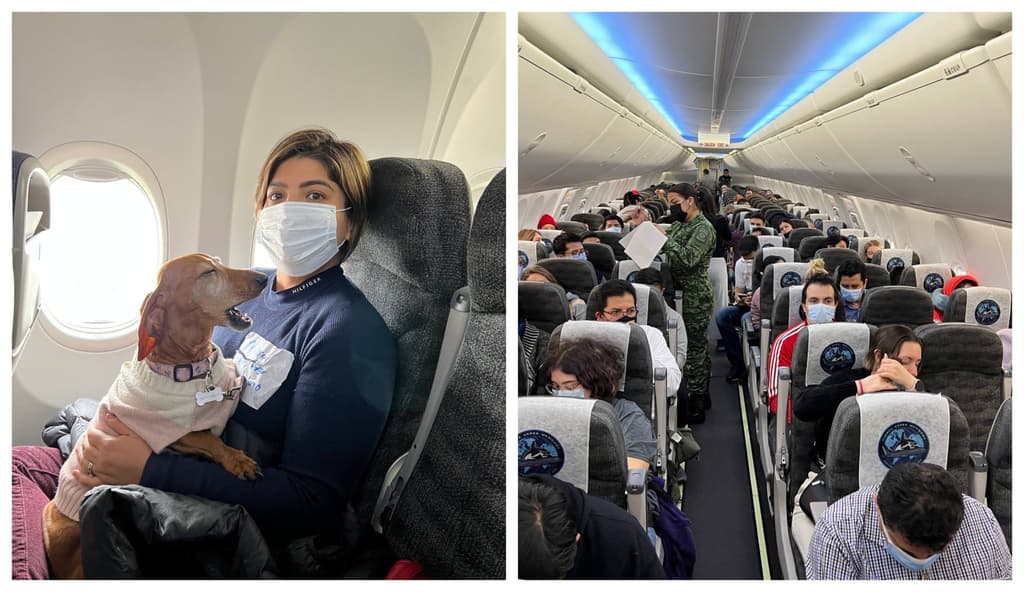 avión con repatriados de ucrania