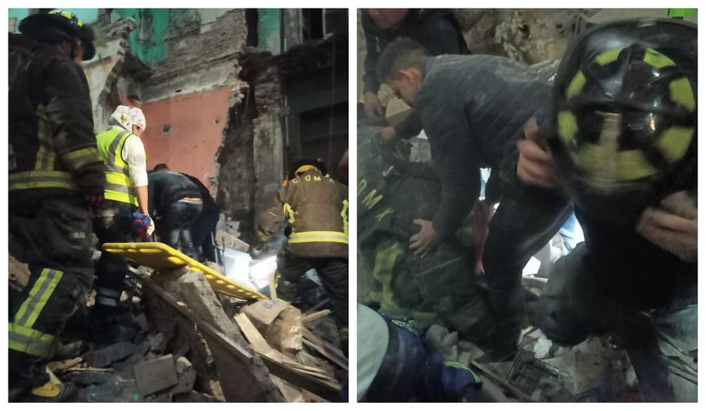 derrumbe en un inmueble