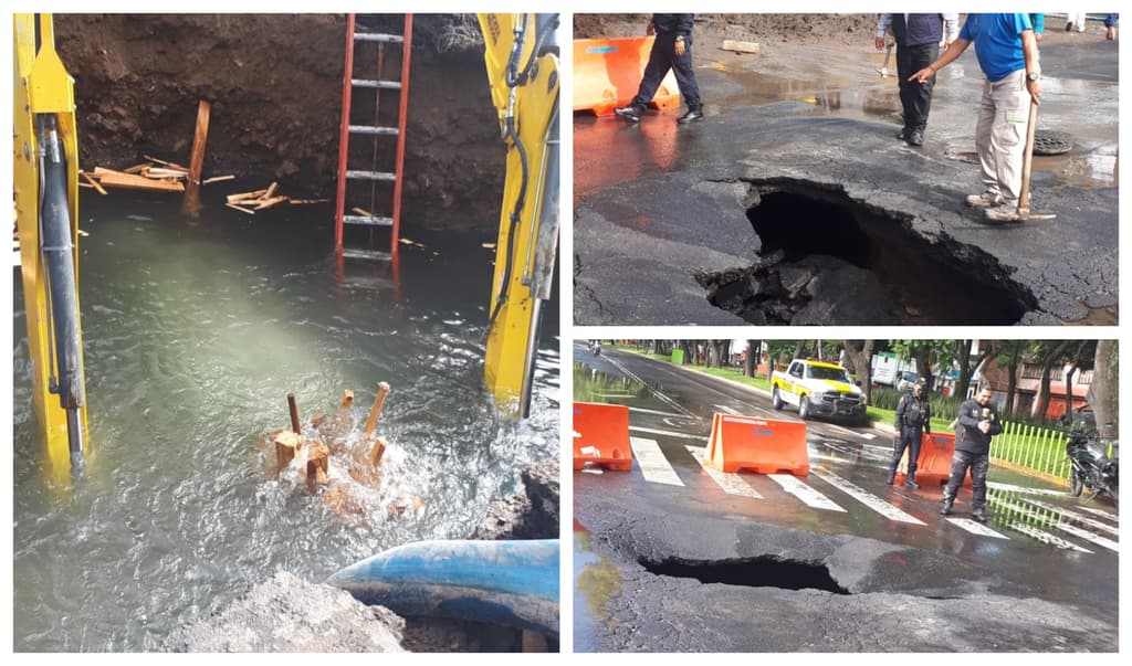 socavón en canal de Miramontes