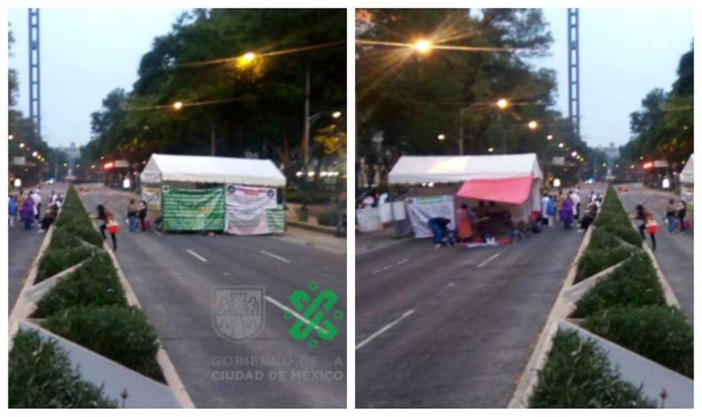 plantón en paseo de la reforma