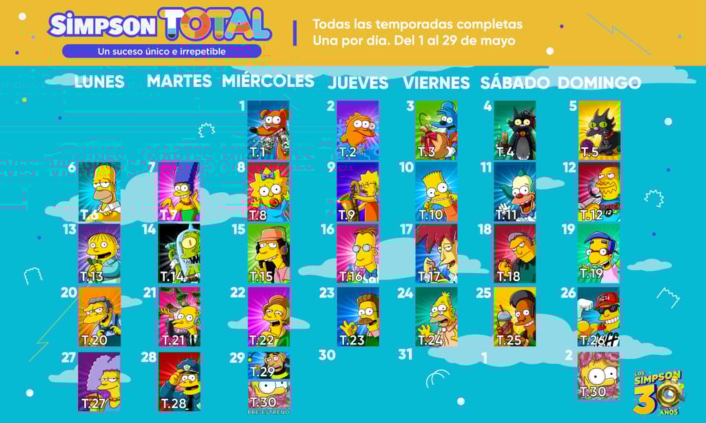 Maratón por las 29 temporadas de Los Simpsons