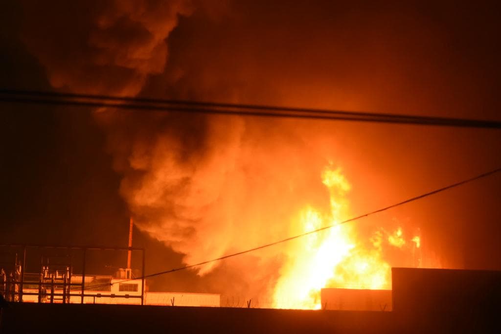 incendio en una subestación de la CFE