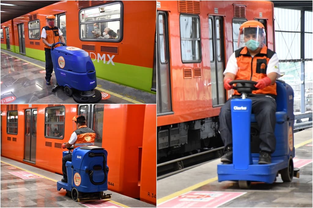 máquinas de limpieza del Metro