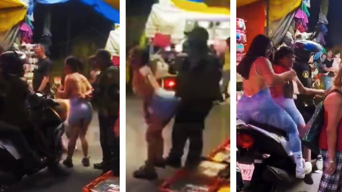 Mujeres perrean a policías de CDMX