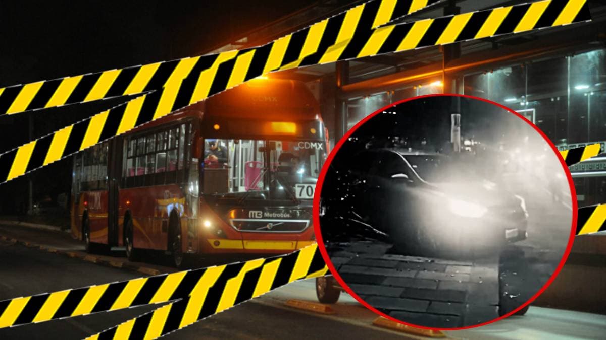 En accidente, auto choca contra Metrobús y atropella a peatón en Parque Hundido.