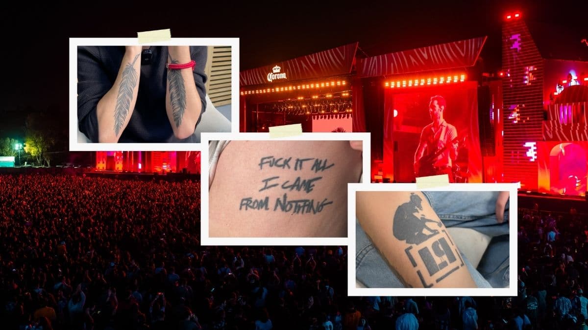 Fotos de tatuajes de bandas del Corona Capital 2025.