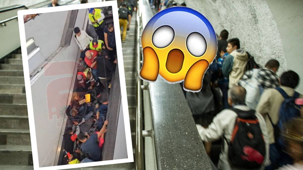 Accidente en las escaleras eléctricas del Metro de CDMX