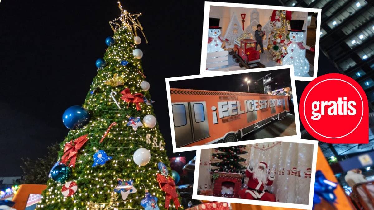 Árbol de navidad gigante y villa navideña en CDMX