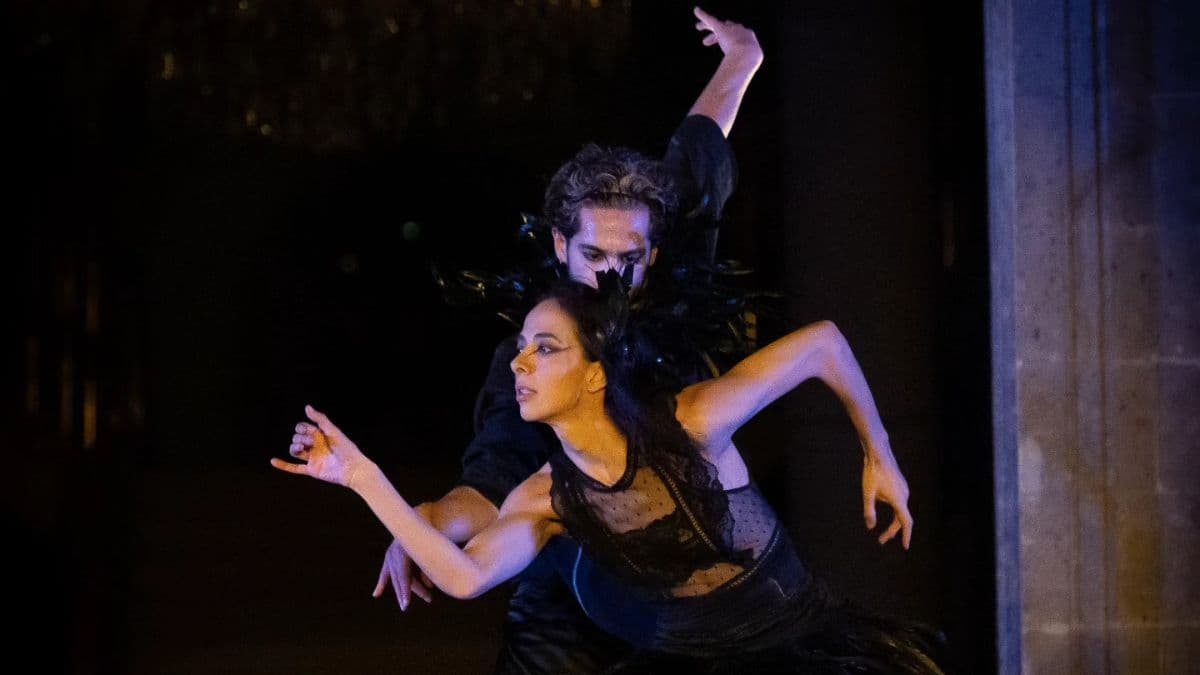 Bailarines de la puesta en escena El cisne negro.