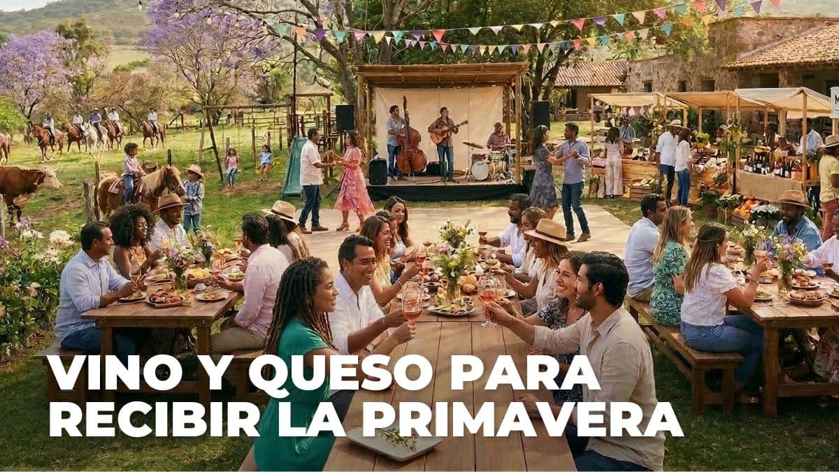 Prepara la escapada con queso y vino.