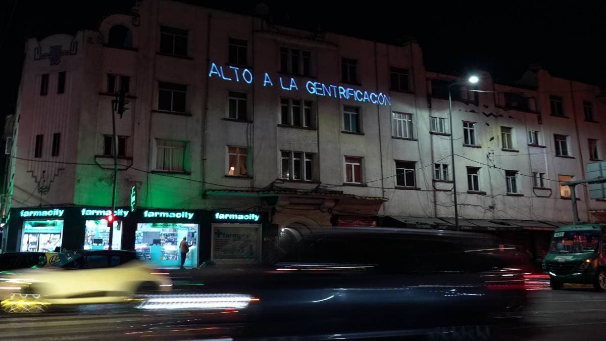 Protesta contra la gentrificación en el Edificio Isabel de Tacubaya