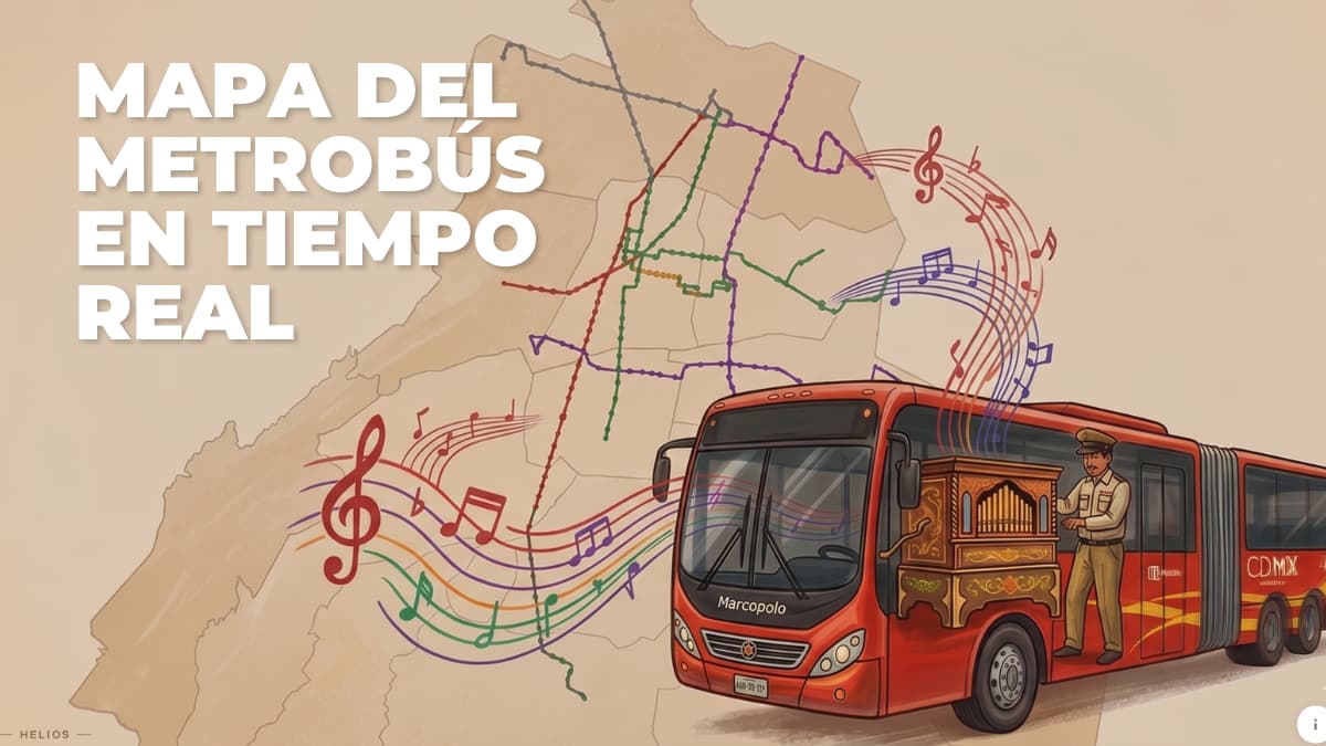 Mapa del Metrobús de CDMX en tiempo real y musicalizado con sonido de organillo