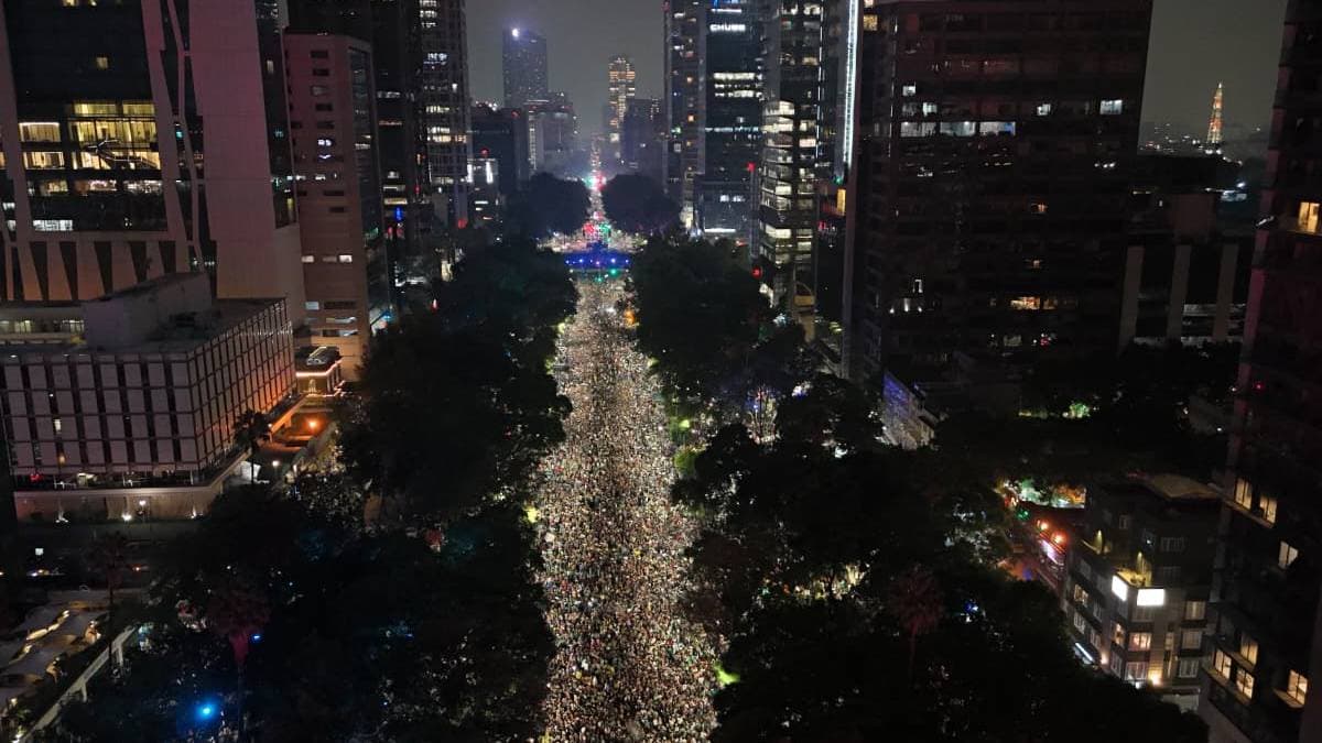 Festejos en el Ángel de la Independencia