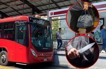 Asaltante roba a pasajera y amenaza con cuchillo a chofer del Metrobús; Policía de CDMX lo detiene