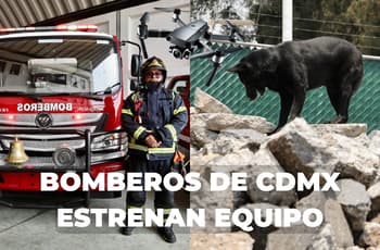 Bomberos de CDMX estrenan drones, vehículos y hasta perrito para atender incendios y emergencias