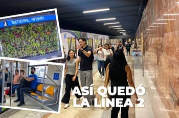 Así quedó la Línea 2 del Metro: asientos antiderrapantes, muros verdes y réplica de Bellas Artes